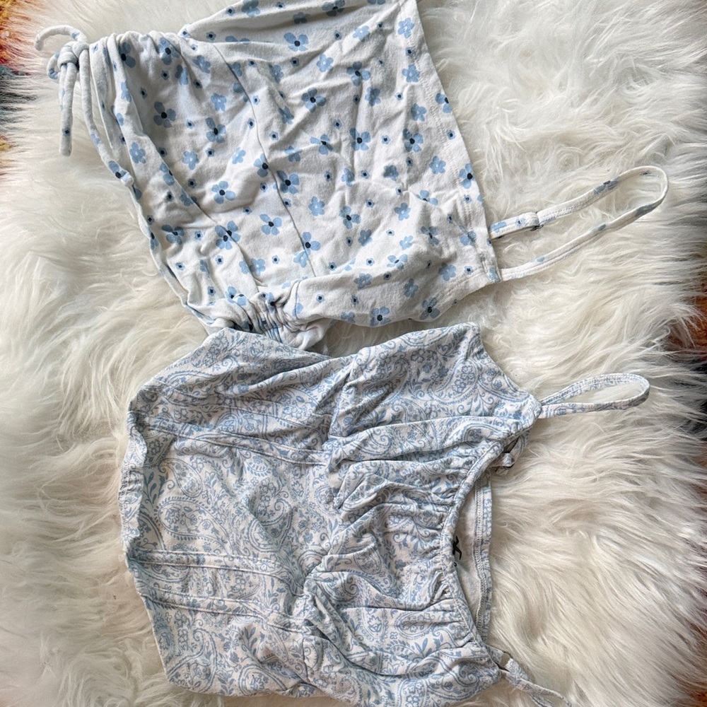 Hollister Blue and White Floral Paisley Camisole Top - bundle